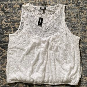 Express tank top white lace